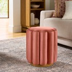 Lillian Velvet Tufted Ottoman Rose