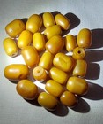 Antique 107 0 Grs Marbled  Butterscotch Yellow   mber Bakelite 24  Beads