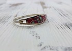 Vintage Silver Tone Pink Alpaca Mexico Hinged Abalone Bracelet 6 5 In