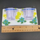 Fused Glass Wall Pocket Mini Vase Purple Pots Blue Flowers