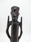 Vintage African Hand Carved Old Male Elder Winged Shoulders Ebony Wood Sculpture