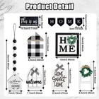 Farmhouse Tiered Tray Decor Set  2 Tiered Wooden Signs Tray Stand Decorations  H