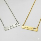 Custom Name Bar Necklace With Heart Cutout Personalized Birthday Anniversarygift
