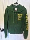 Women   s Victorias Secret Nfl Greenbay Packers Full Zip Hoodie Size Medium In Euc