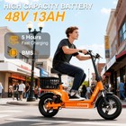 14   Electric Scooter With Seat 48v 20mph Seated Scooter E-scooter Ebike Adults