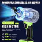 Portable Electric Cordless Leaf Blower     400000rpm Handheld Turbo Jet Blower Wit
