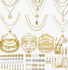69 Peice Gold Jewelry Set- Retails  60