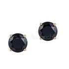 Black Cz Stud Earrings  925 Sterling Silver Stud Earrings Yellow Gold Plated