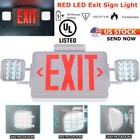 Red Exit Sign With Emergency Light commercial Emergency Light Combo For Business
