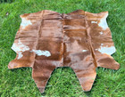 Real Cowhide Rug Brown White Brazilian Hair On Cowskin Leather Carpet 19 8 Sqft