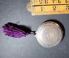 Antique 1924 Kerkoff Djer Kiss Silver Compact Purple Tasseld With Original Box