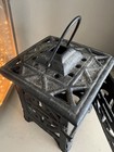 Vintage Japanese Cast Iron Garden Lantern Hanging Candle Holder Patina