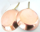 Revere Ware Solid Copper 8   10  Skillets Signature Series Brass Handle Labeled