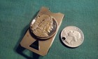 Vintage Alpaca Silver Map Hecho En Mexico Round Abalone Inlay Warrior Money Clip