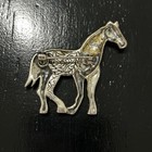 Carolyn Pollack 925 Silver Horse Brooch Pin Enameled