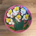 Mexican Talavera Calla Lilies Painted Pottery Bowl 6 Inch