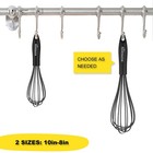 Nilehome Silicone Whisk Set 8  10  Kitchen Wisk 2-pack  Black