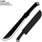Black Machete Full Tang  fixed Blade 19  Overall Black Blade