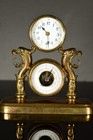 Antique French Desk Clock   Barometer With Dragons C1870 Brass Rare