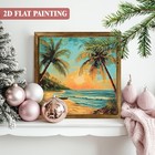 Tropical Palm Tree Sunset Beach Seaside Wooden Sign Home Wall Art Decor Gift