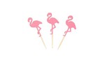 Tropical Flamingo Pink Glitter 3-1 2  Cupcake Topper Choose Package Amount 