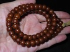 Old Nepal Tibet Buddhist 108 Drum Shaped Brown Bodi Root Mala Prayer Beads  t7 