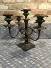 Antique Art Nouveau Van Bergh Silver Plate Candle Stick Candelabra twisted Arms