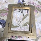 Vintage 1989 M f r Picture Frame Enamel Green Gold Plated Ornate Decor