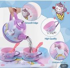 Unicorn Tea Party Set For Kids     50  Pcs Pretend Play Set With Case   Treats