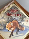 Miller High Life Sly Red Fox Diamond Series Beer Bar Mirror Scott Zoellick 1995