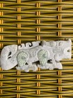 Chinese Old Hetian Jade Inlaid Turquoise Chips Hand Carved Dragon Military Tally