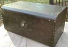 Antique 1800s Civil War Era   Wood Document Trunk Box Pawtucket Ri New England