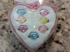 Claire s 7 Piece Girls Valentine Conversation Heart Ring Collection Gift Set