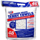 48 Towels White Cotton Cloth Rag Polishing Washable  Cleaning-grade Terry Towels
