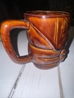 Vintage Tiki Mug Brown With Handle Midcentury Mcm Polynesian 1960s Coffee Tea
