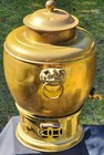 Antique Chinese Brass Samovar hot Water Tea Urn With Guardian Lion Handles