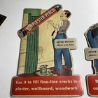 2 Diff Peter Putter Cardboard Easel Signs C 1940   s Paint Interest Schalk   s Rare