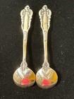 Vintage Wallace Grand Baroque Sterling Silver Salt Cellar Spoons Pair Lot