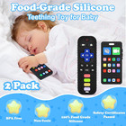 Baby Silicone Teething Toys  Phone And Remote Teether Toys For Toddlers 3-18 Mon
