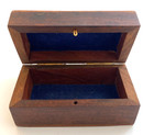 Vintage Wooden Trinket Jewelry Box Inlaid Brass Anchor 4 