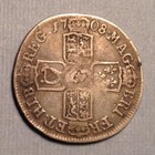 1708 E   e Star  Great Britain  Queen Anne Silver Shilling - Rare  Edinburgh Cd
