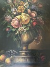 Beautiful Antique 19th Century Still Life Oil Painting Flowers 28 X 38 Signed