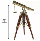 Telescope W Wooden Tripod Vintage Antique Nautical Decorative Gift Solid Brass