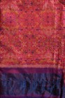 Fnc Vintage Saree Indian Pink Hand Woven Floral Blend Silk Sari Craft Fabric 5yd