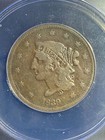 1839 Coronet Head One Cent Booby Head Anacs Vg 10 Details Cleaned