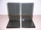 Vintage Mid Century Modern Lucite Bookends - Smoke Colored