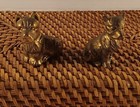 Vintage Antique Brass Miniature Dogs Set Of Two
