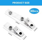 30 Pcs Metal Badge Clips With Clear Pvc Straps - Double Holes Id Holder For Name