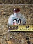 Vintage Oriental Asian Geisha Girl Reverse Painted Snuff Bottle