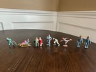 Vintage Barclay Lead Winter Figures Skaters Family Sled Bench 10 Pc Lot 1940s
